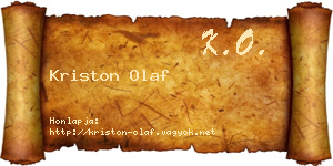 Kriston Olaf névjegykártya